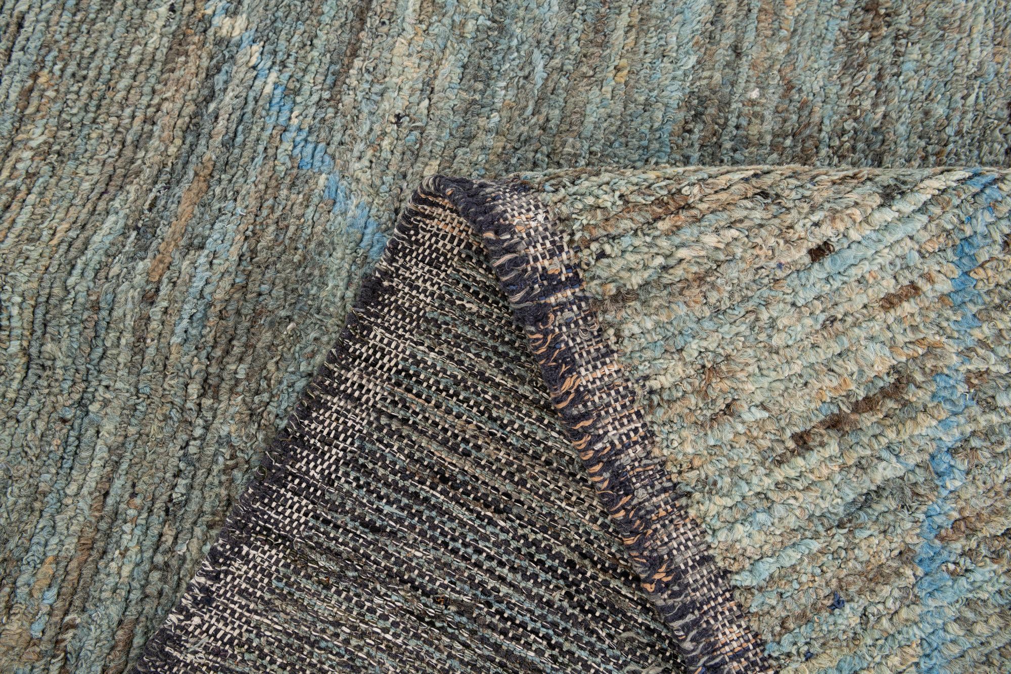 6' 1 x 9' 9 Hand Knotted Moroccan Wool Rug