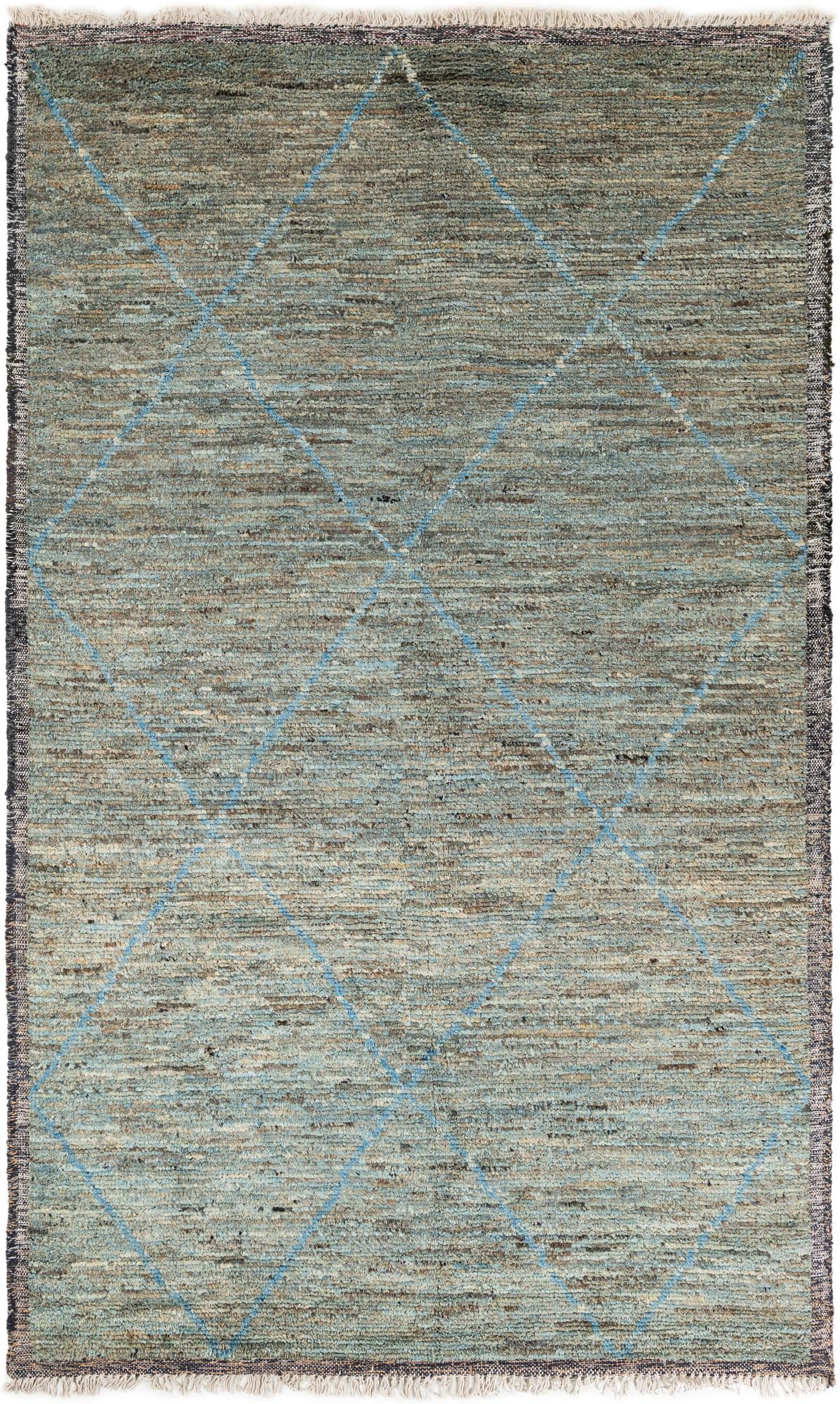 6' 1 x 9' 9 Hand Knotted Moroccan Wool Rug