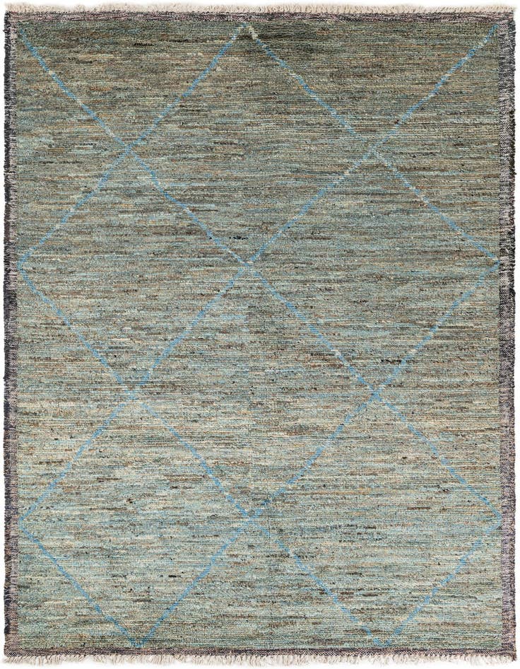Detail image of 6' 1 x 9' 9 Hand Knotted Moroccan Wool Rug