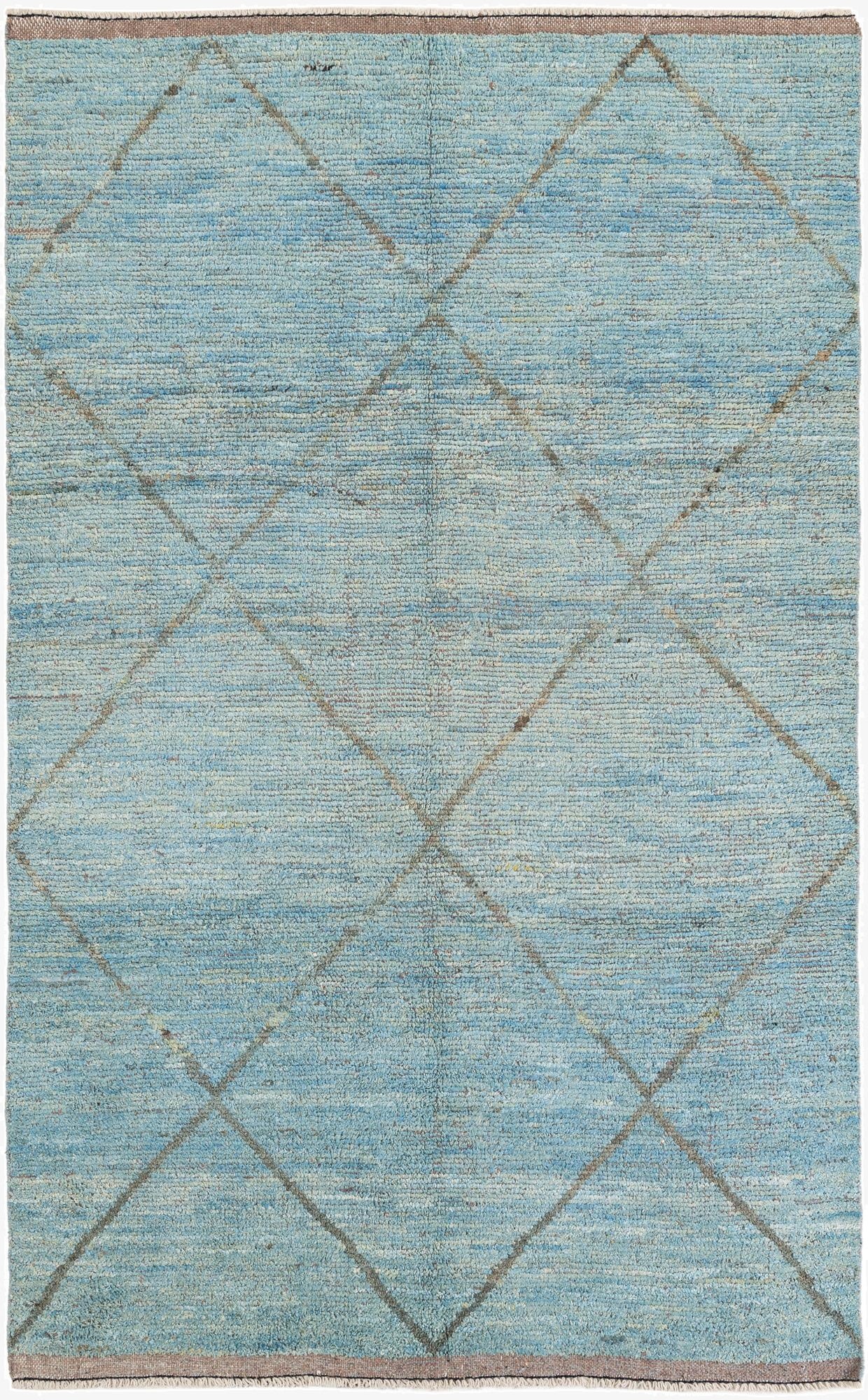 6' x 9' 7  Hand Knotted Moroccan Wool Rug