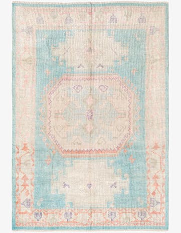 4' 4 x 6' 4 Hand Knotted Moroccan Wool Rug