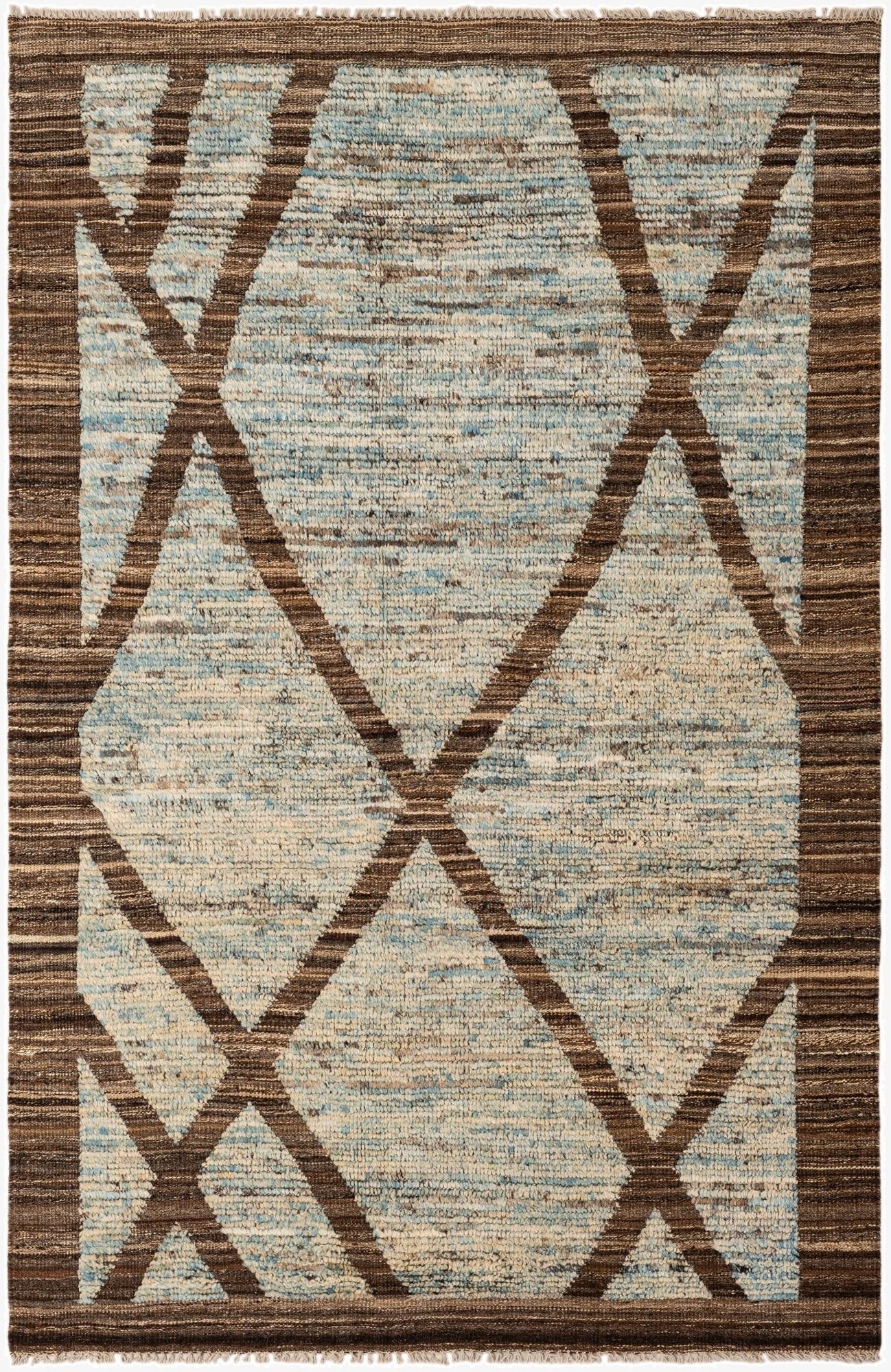 4' 2 x 6' 4  Hand Knotted Moroccan Wool Rug