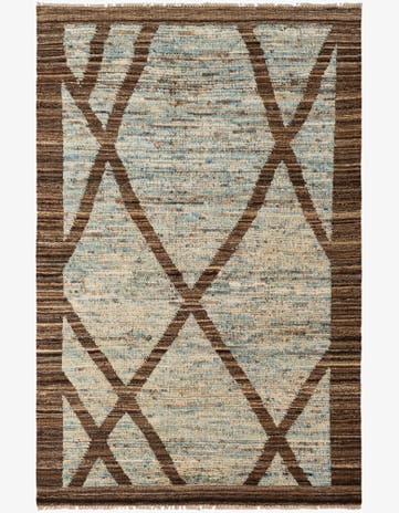 4' 2 x 6' 4 Hand Knotted Moroccan Wool Rug