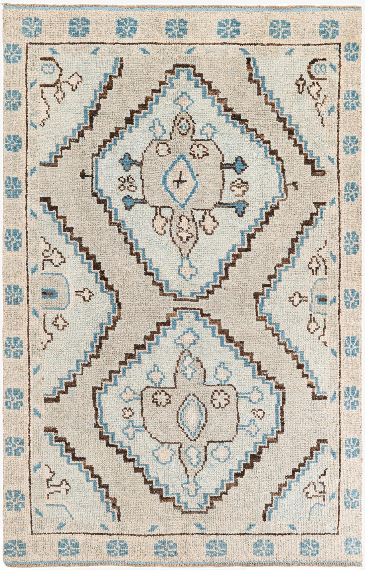 6' x 9' 3  Hand Knotted Moroccan Wool Rug