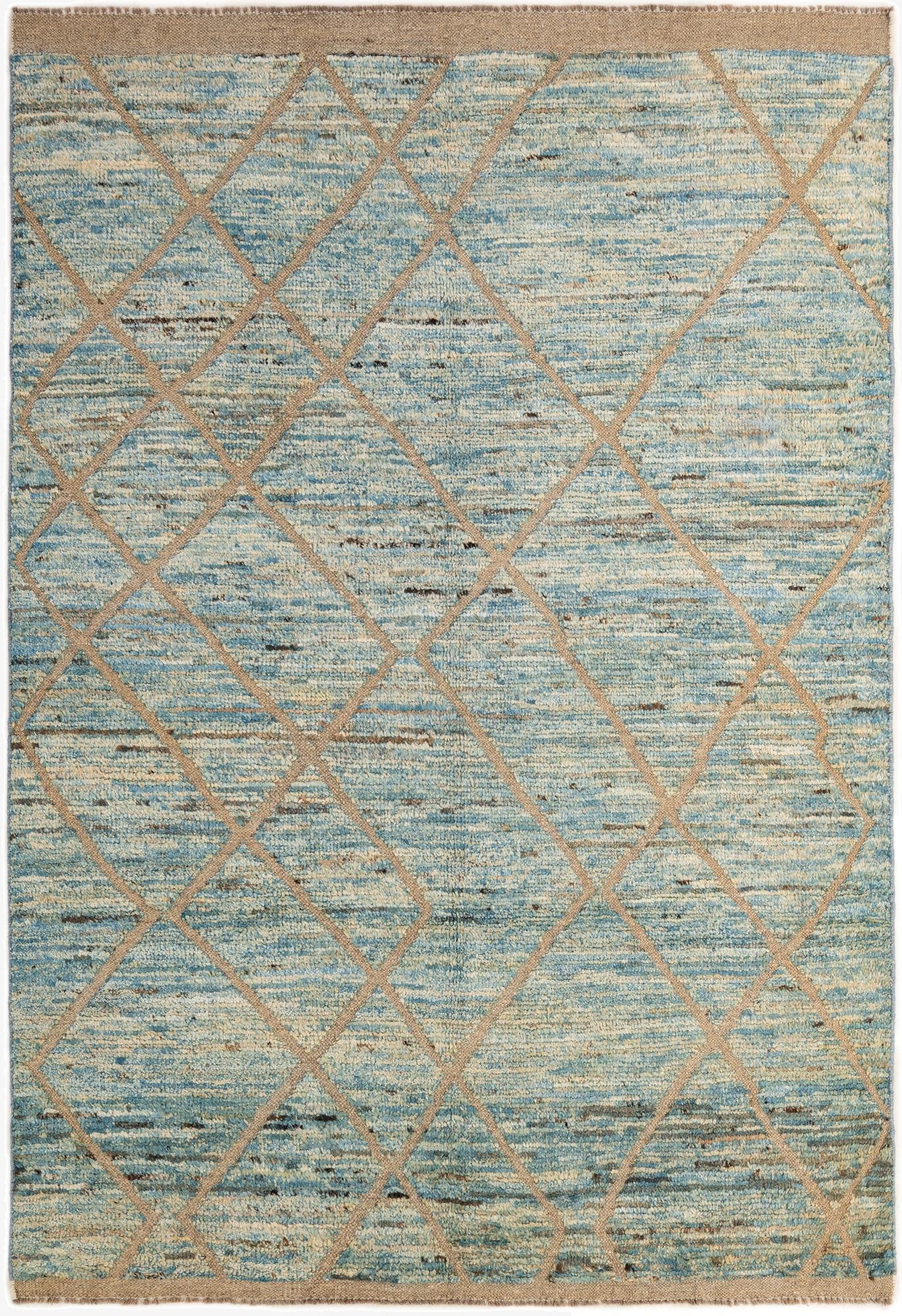 5' 9 x 8' 5  Hand Knotted Moroccan Wool Rug