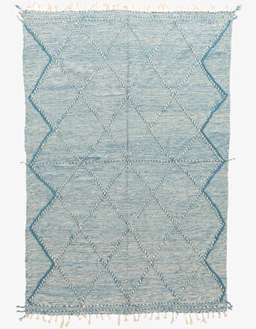 6' 7 x 10' Hand Knotted Moroccan Wool Rug