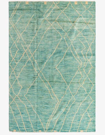 5' 5 x 8' 3 Hand Knotted Moroccan Wool Rug