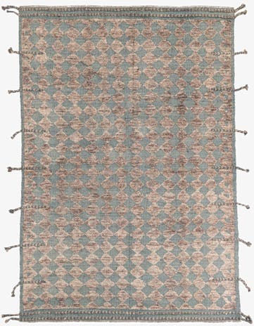 5' 8 x 8' Hand Knotted Moroccan Wool Rug