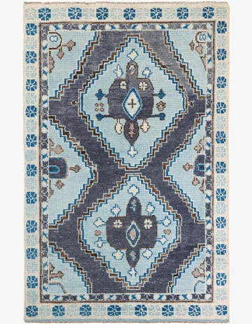 5' 10 x 9' 1 Hand Knotted Moroccan Wool Rug