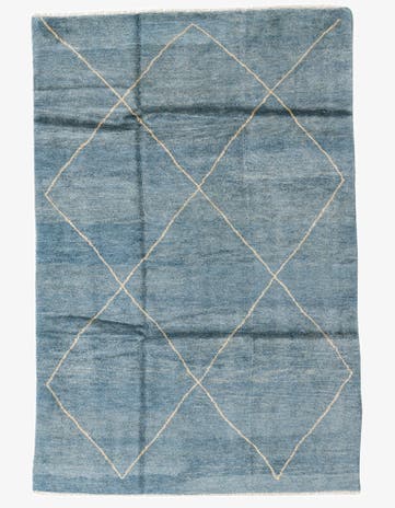 5' 7 x 8' 4 Hand Knotted Moroccan Wool Rug