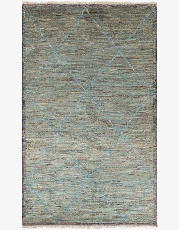 6' 1 x 9' 9 Hand Knotted Moroccan Wool Rug
