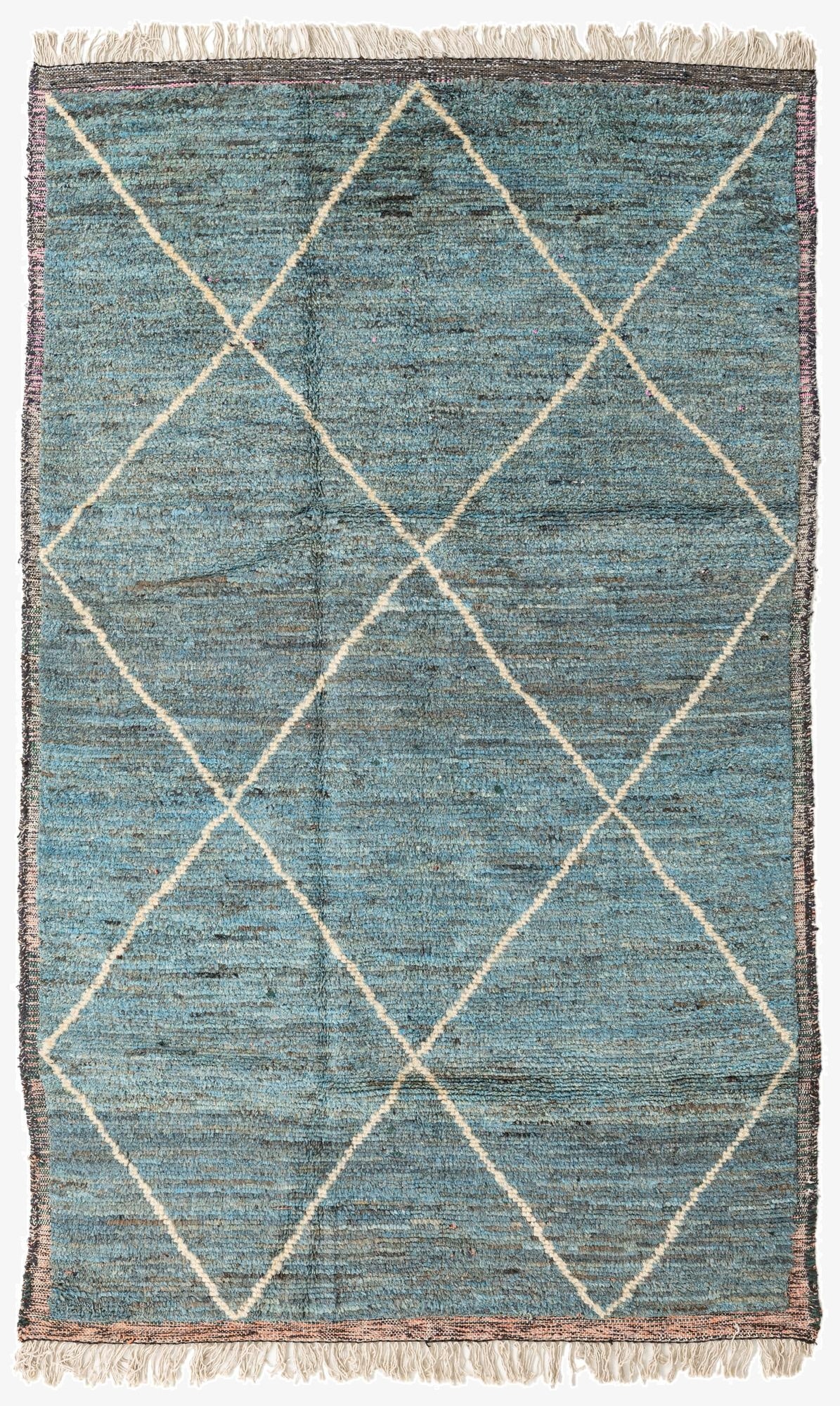 6' x 9' 7  Hand Knotted Moroccan Wool Rug