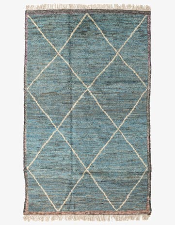 6' x 9' 7 Hand Knotted Moroccan Wool Rug