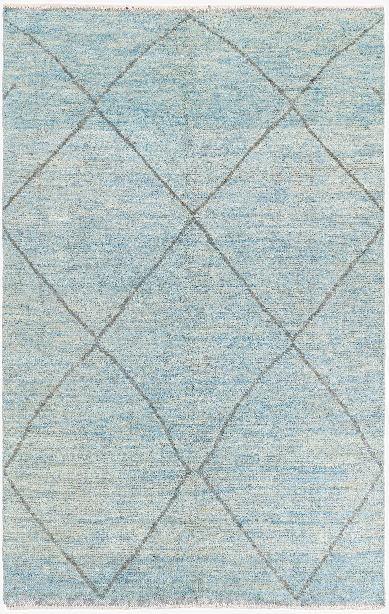 5' 10 x 9' 3  Hand Knotted Moroccan Wool Rug