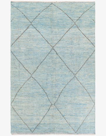 5' 10 x 9' 3 Hand Knotted Moroccan Wool Rug