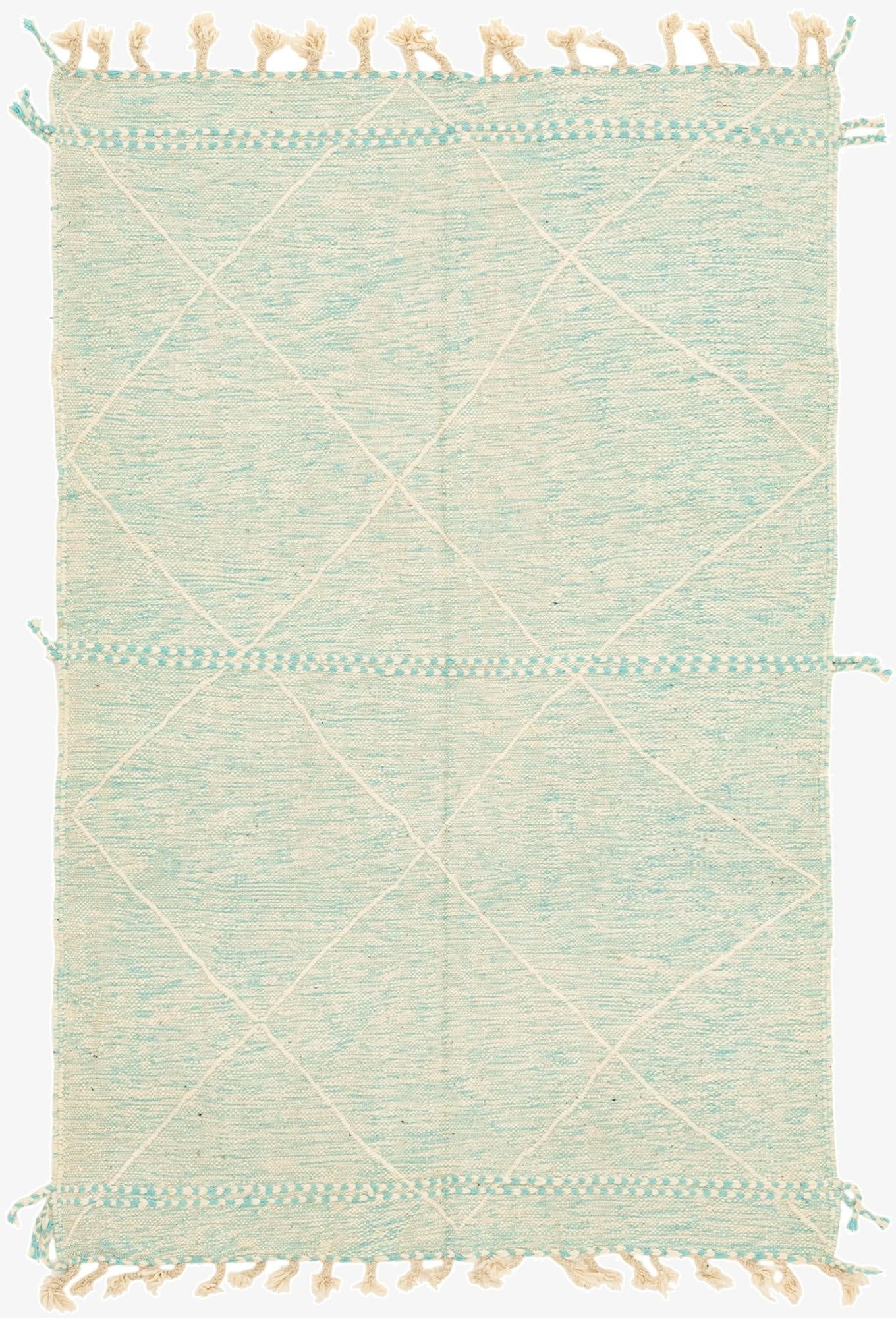 4' 9 x 7' 4  Hand Knotted Moroccan Wool Rug