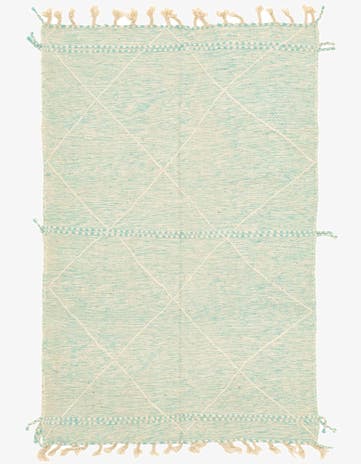 4' 9 x 7' 4 Hand Knotted Moroccan Wool Rug