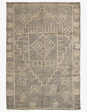 6' 7 x 9' 5 Hand Knotted Moroccan Wool Rug