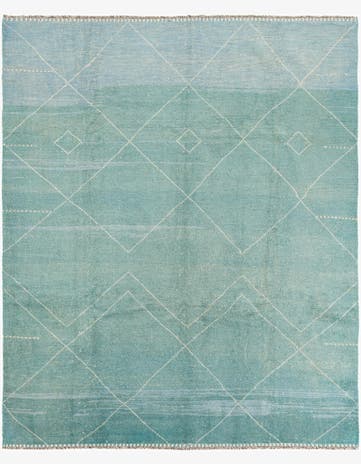 8' 1 x 10' Hand Knotted Moroccan Wool Rug