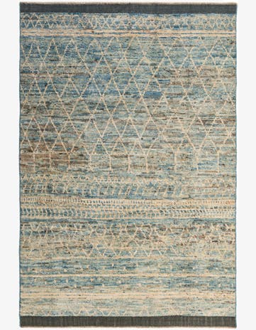 5' 11 x 9' 3 Hand Knotted Moroccan Wool Rug