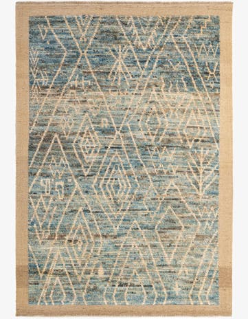 6' x 8' 5 Hand Knotted Moroccan Wool Rug