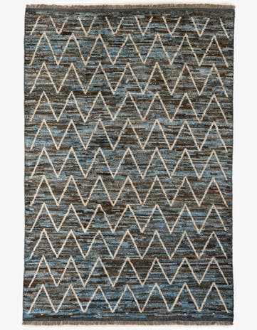 6' 9 x 10' 1 Hand Knotted Moroccan Wool Rug