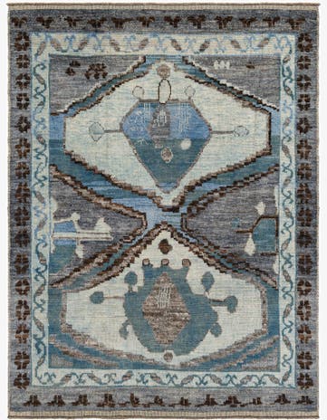 8' x 10' 7 Hand Knotted Moroccan Wool Rug