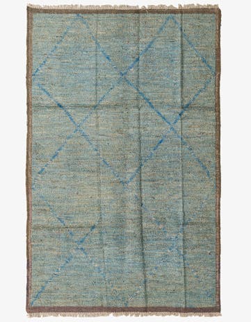 6' 1 x 9' 8 Hand Knotted Moroccan Wool Rug