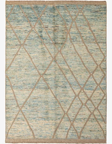 5' 9 x 8' 1 Hand Knotted Moroccan Wool Rug