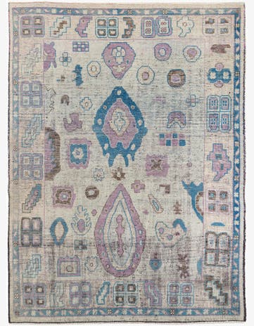 8' 8 x 12' Hand Knotted Moroccan Wool Rug