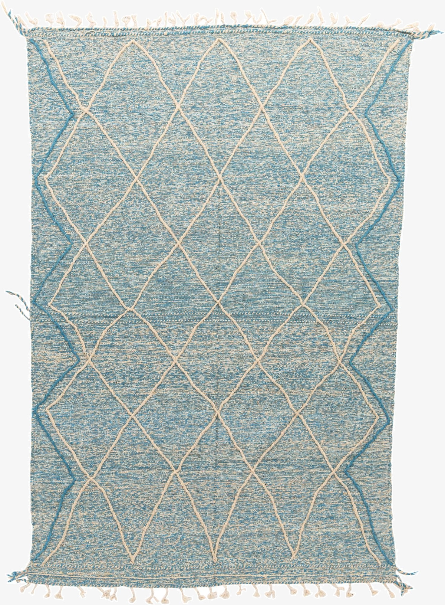 6' 6 x 10'  Hand Knotted Moroccan Wool Rug