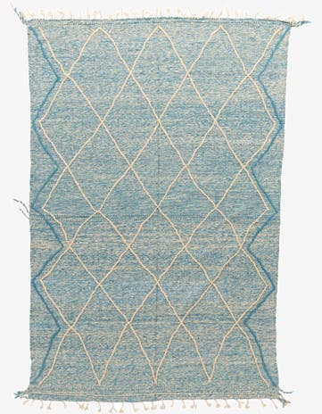 6' 6 x 10' Hand Knotted Moroccan Wool Rug