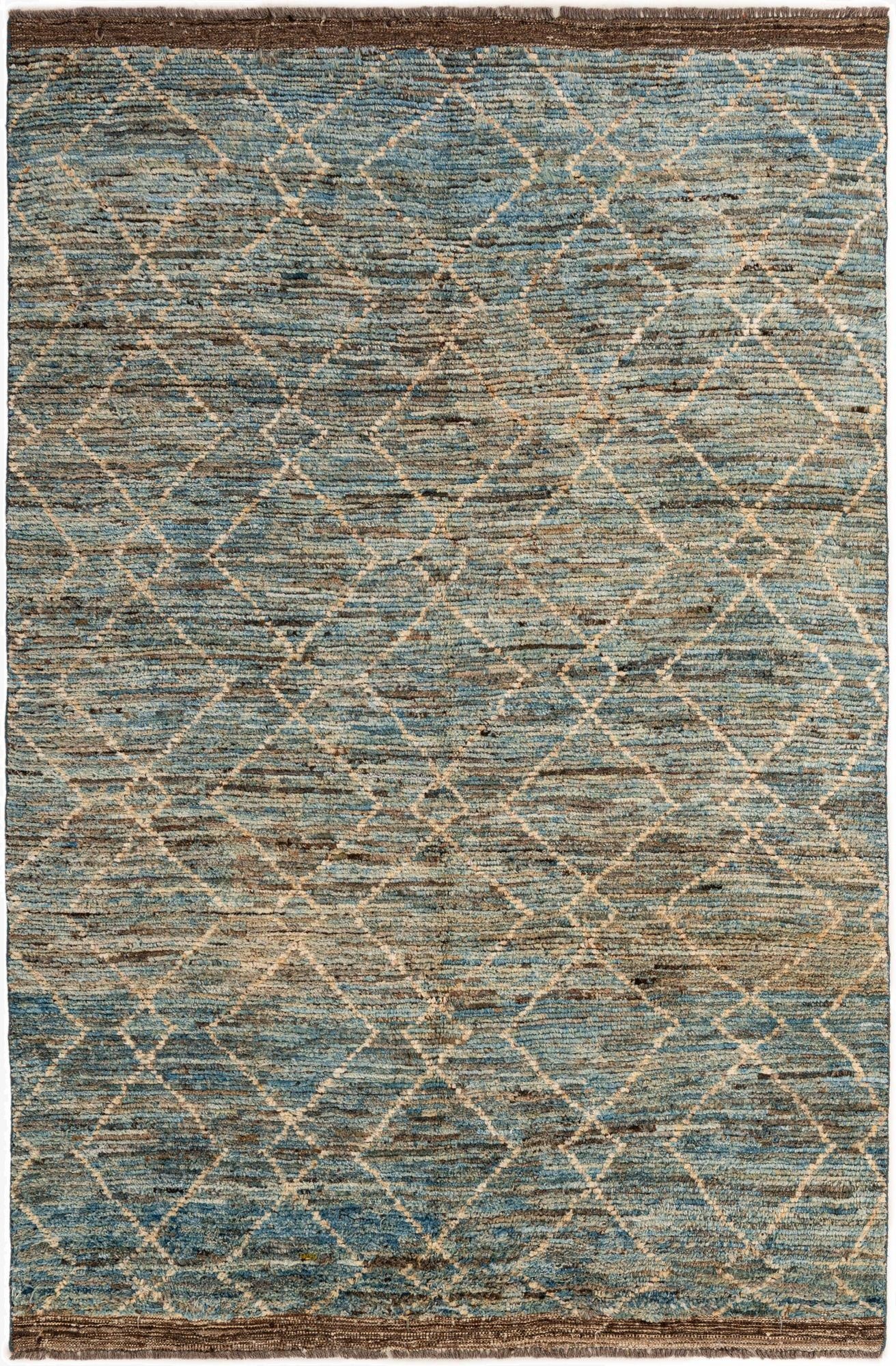 5' 9 x 8' 2  Hand Knotted Moroccan Wool Rug