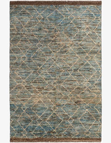 5' 9 x 8' 2 Hand Knotted Moroccan Wool Rug