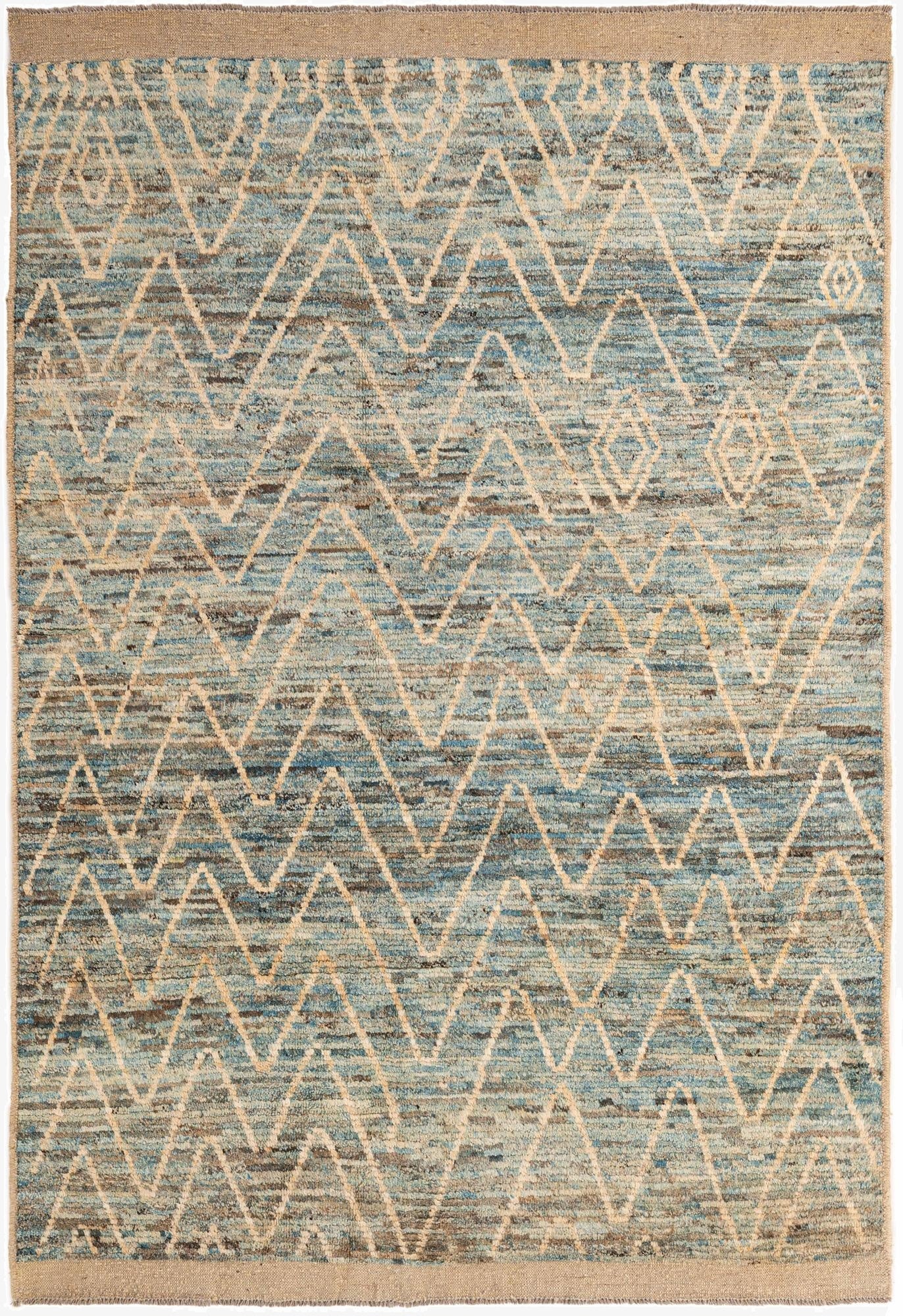 5' 11 x 8' 8  Hand Knotted Moroccan Wool Rug