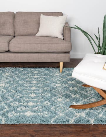 6' x 9' Moroccan Trellis Shag Rug