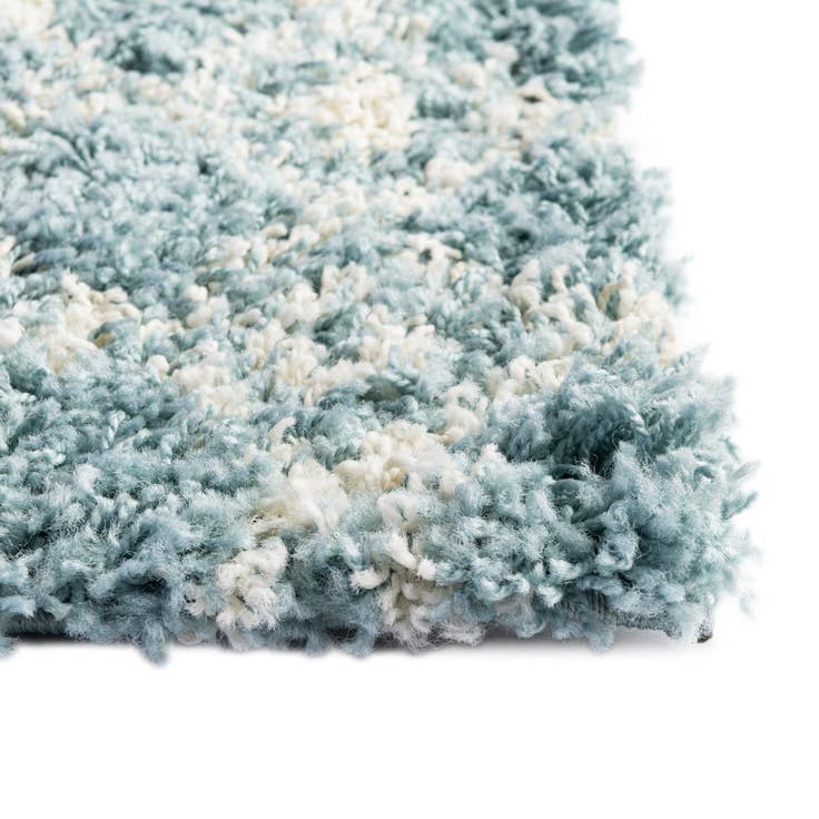 Detail image of Custom Light Blue Moroccan Trellis Shag Rug