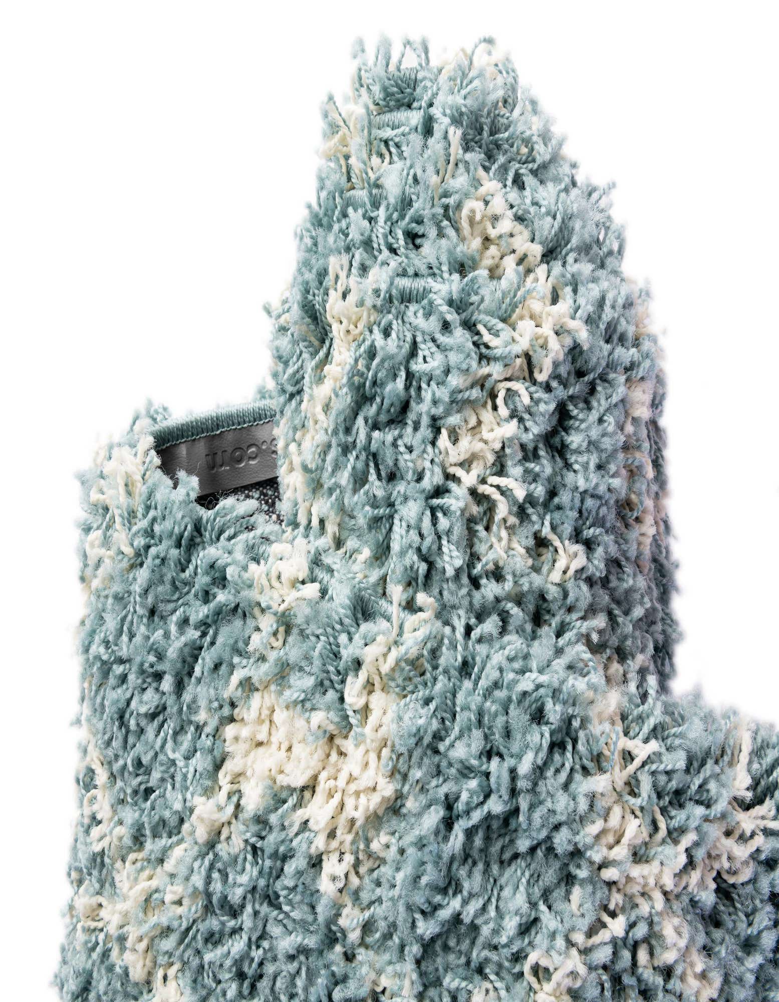 Custom Light Blue Moroccan Trellis Shag Rug
