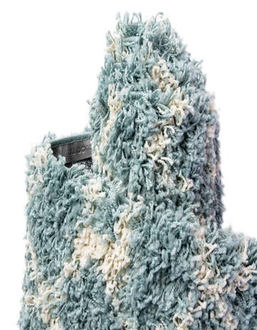 Custom Light Blue Moroccan Trellis Shag Rug