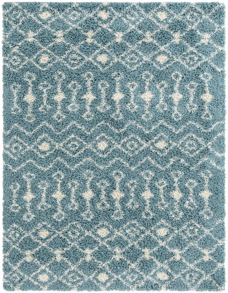 Detail image of 5' 3 x 8' Moroccan Trellis Shag Rug