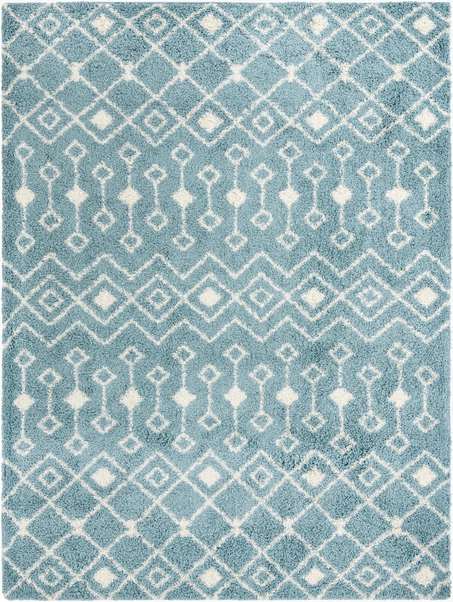 Primary image 10' x 13' Moroccan Trellis Shag Rug