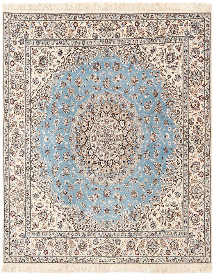 Detail image of 6' 6 x 6' 8 Hand Knotted Nain Rug