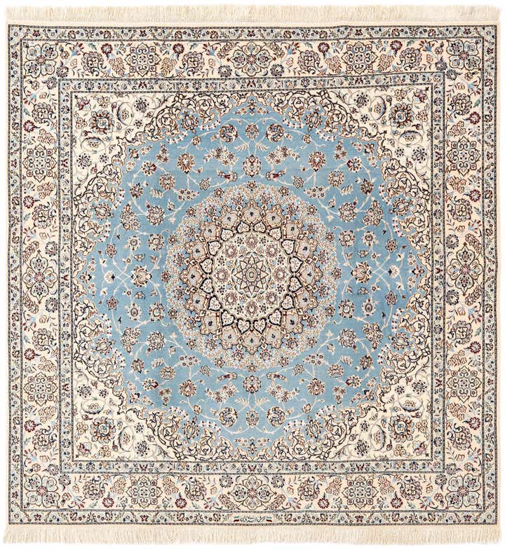 6' 6 x 6' 8 Hand Knotted Nain Rug