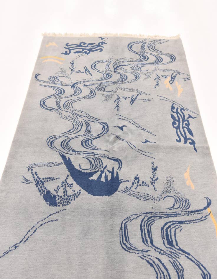 Detail image of 5' 7 x 8' Hand Knotted Nepal Wool Rug