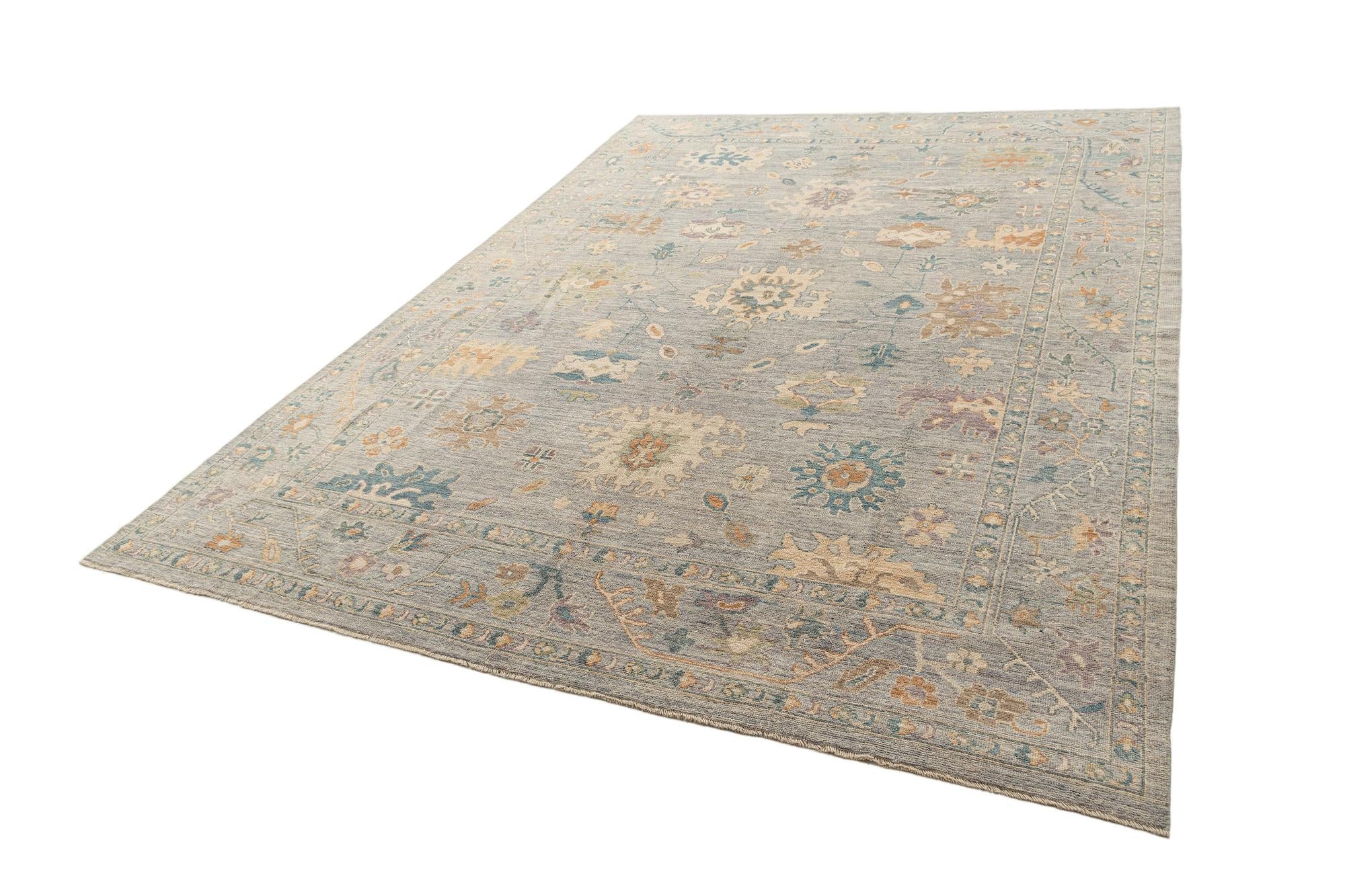 9' 10 x 13' 8 Hand Knotted Oushak Rug