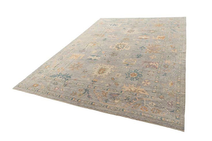 Detail image of 9' 10 x 13' 8 Hand Knotted Oushak Rug