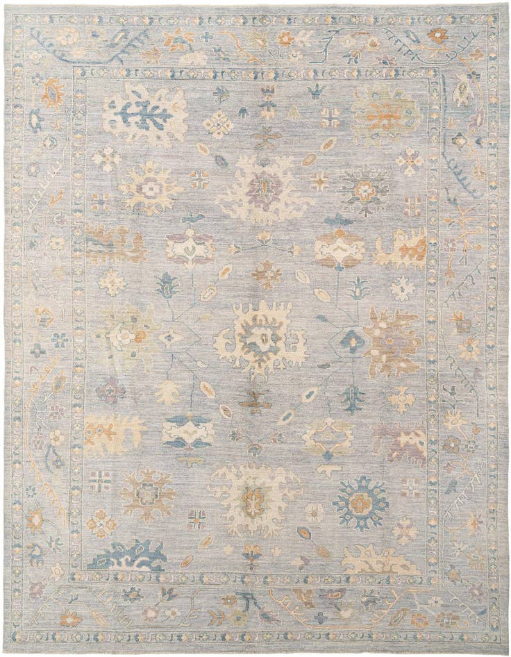 Detail image of 9' 10 x 13' 8 Hand Knotted Oushak Rug
