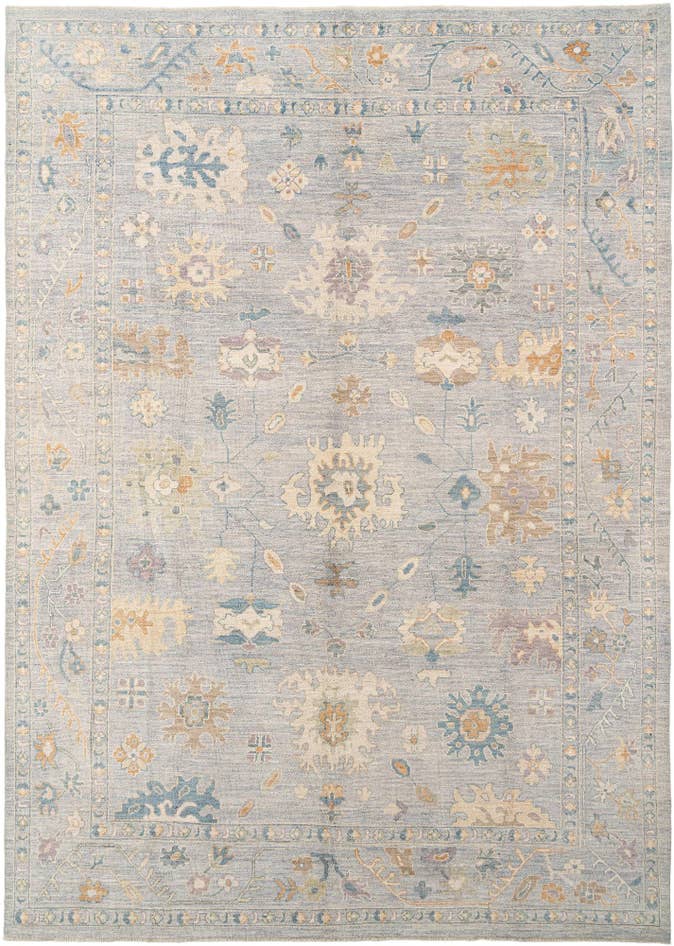 Detail image of 9' 10 x 13' 8 Hand Knotted Oushak Rug
