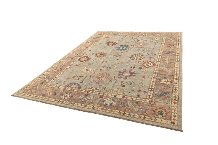 Detail image of 8' 11 x 11' 11 Hand Knotted Oushak Rug