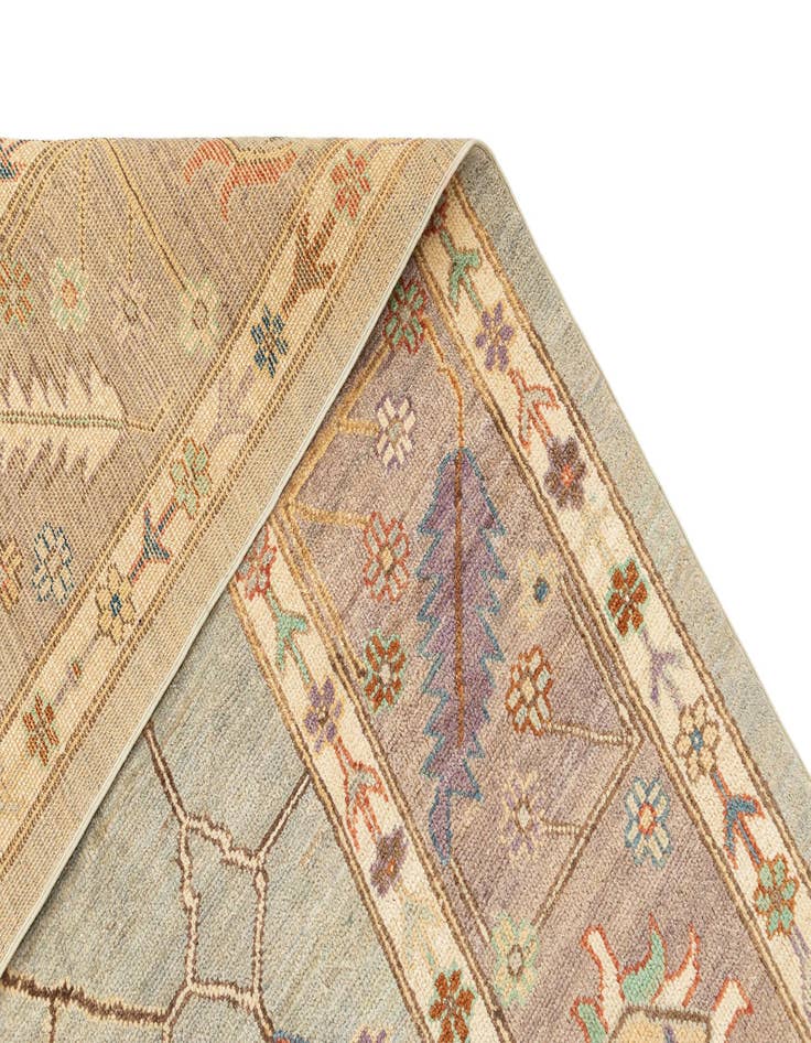 Detail image of 8' 11 x 11' 11 Hand Knotted Oushak Rug